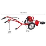 DCEHKR 49CC Gas Powered Hand Push Lawn Mower 2-Stroke Walk Behind Push Lawn Mower with Air-Cooled 3-in-1 Gasoline Engine Grass Trimmer Lawn Mower for Home Garden Yard 7000r/min