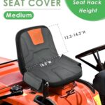 PACETAP Tractor Seat Cover with Drink Pouch, Heavy Duty 600D Oxford Waterproof Riding Lawn Mower Seat Cover Fits Kubota, for Cub Cadet, for Ford, for Mahindra, for Husqvarna (Medium)