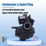 Carburetor With Spark Plug For Troy Bilt Craftsman Lawn Mower TB110 TB200 140CC 150CC Compatible with B&S 592361 594058 594057 Lawn Mower Carb