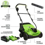 Greenworks 40V (2-In-1) Dethatcher / Scarifier, 5Ah USB Battery and Rapid Charger Included, DT40B510