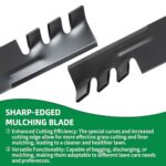 173921 Mulching Lawn Mower Blades Compatible with Hus qvarna 48″ Cut Deck, 173920 Blades Fit for Hu sqvarna 2748GLS YTH2148/Pou lan Pro PB20VA48, Replace 180054 532173921 532180055 917532173921, 3 PK