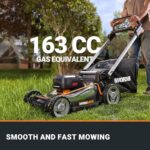 Worx Nitro 40V 21″ Self-propelled Lawn Mower w/Aerodeck & IntelliCut, Battery Lawn Mower with Variable Speed, Durable Cordless Lawn Mower WG760 – (2) PowerShare 5.0Ah Batteries & Charger Included