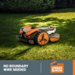 WORX Landroid Vision Robotic Lawn Mower, Wire Free Robot Mower with Active Obstacle Avoidance, WiFi & Bluetooth Connection, APP Control, 1/2 Acre, WR220