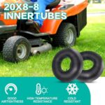 2Pack 20×8.00-8, 20×10.00-8 Lawn Mowers Tubes with TR13 Straight Valve Stem,Heavy Duty Replacement Inner Tubes for Garden Trailer Tractor Golf Cart