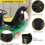 LP92334 Riding Lawn Mower Cushioned Seat Cover Replacement for John Deere Mower Tractor & Gator Weatherproof Seats up to 18″ High Oxford 300D Fabric with Convenient Pockets