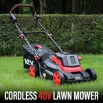 MZK 40V 16” Cordless Electric Push Lawn Mower,with 6-Position Height Adjustment,Compact and Lightweight Battery Powered Lawn Mower (2 * 4AH Batteries & Fast Charger Included)