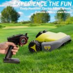 ZIPmow Remote Control Lawn Mower, Battery Powered Rc Lawn Mower, Cut Height 2.0″-3.0″, 45% Slope, Remote Control with Adjustable Speeds, 100% Electric All-Wheel Drive