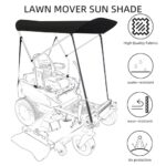 Tredre Lawn Mower Canopy, Outdoor Heavy Duty Sun Shade Canopy for Zero Turn Lawn Mower,Lawn Mower Sun Shade Cover, Foldable with UV Protection, Black