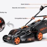 16″ Full Steel Deck Cordless Electric Lawn Mower, 3 in 1 Cordless Mower with 36V 4.0Ah Lithium Battery & 96 dB Low Noise & A Single Lever 6-Position Height Adjustment, Black