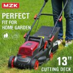 MZK 20V 13” Brushless Cordless Push Lawn Mower, 4-Position Mowing Height Adjustment w/Removeable 7-Gallon Collection Bag(2 x 4Ah Batteries and Fast Charger Included)